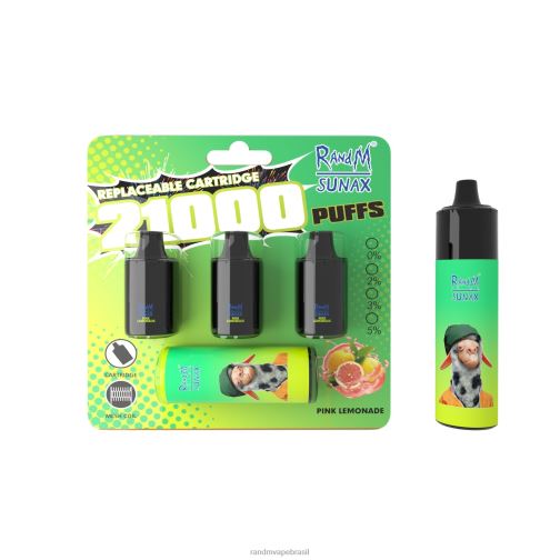 RandM Shop Discount - RandM Sunax Dispositivo vape substituível com cápsula de controle de fluxo de ar 21000 1 unidade 464N8269 limonada rosa