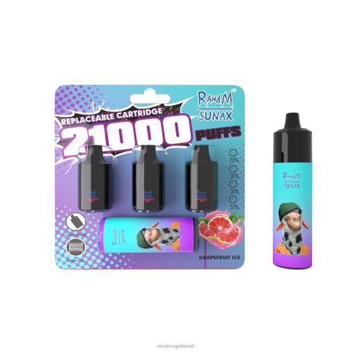 RandM Shop Reviews - RandM Sunax Dispositivo vape substituível com cápsula de controle de fluxo de ar 21000 1 unidade 464N8275 gelo de toranja