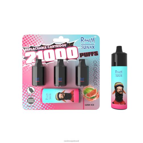 RandM Vape Buy Online - RandM Sunax Dispositivo vape substituível com cápsula de controle de fluxo de ar 21000 1 unidade 464N8266 gelo exuberante