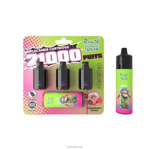 RandM Vape Buy Online - RandM Sunax Dispositivo vape substituível com cápsula de controle de fluxo de ar 21000 1 unidade 464N8267 rosquinha de morango