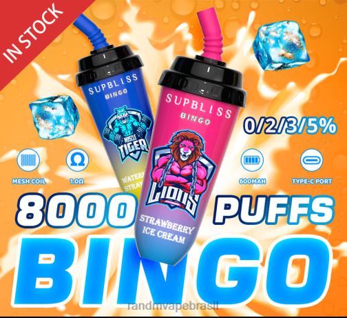 RandM Vape Buy Online - RandM Supbliss Bingo Dispositivo vape pod 8000 1 unidade 464N8256 sorvete de morango