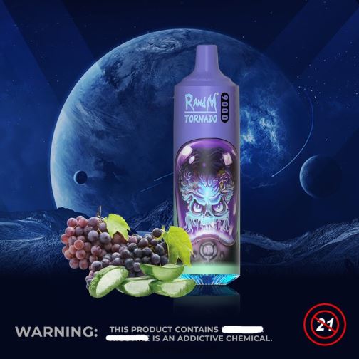 RandM Vape Buy Online - RandM Tornado Dispositivo vape pod 9000 1 unidade versão 1 464N8137 uva aloe