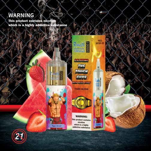 RandM Shop Reviews - RandM Tornado Dispositivo vape de controle de fluxo de ar 10000 1 unidade 464N8115 sangue de tigre