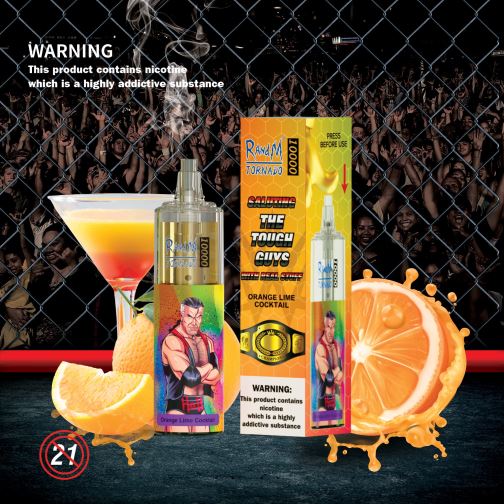RandM Tornado Brasil - RandM Tornado Dispositivo vape de controle de fluxo de ar 10000 1 unidade 464N8122 coquetel de laranja e limão