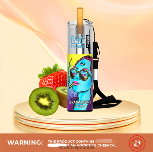 RandM Vape Brasil - RandM Tornado Dispositivo vape de controle de fluxo de ar 10000 plus 1 unidade 464N881 kiwi morango