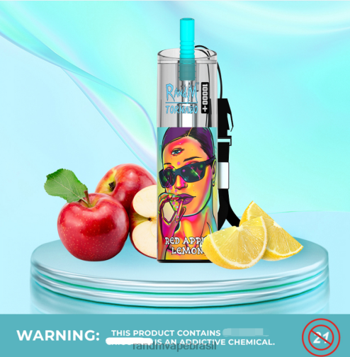 RandM Vape Sale - RandM Tornado Dispositivo vape de controle de fluxo de ar 10000 plus 1 unidade 464N880 limão, maçã vermelha