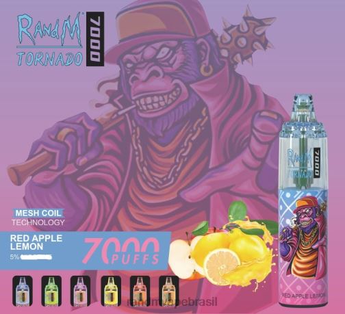 RandM Shop Discount - RandM Tornado Dispositivo vape de controle de fluxo de ar 7000 1 unidade 464N8179 limão, maçã vermelha