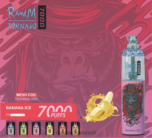 RandM Tornado Brasil - RandM Tornado Dispositivo vape de controle de fluxo de ar 7000 1 unidade 464N8172 gelo de banana