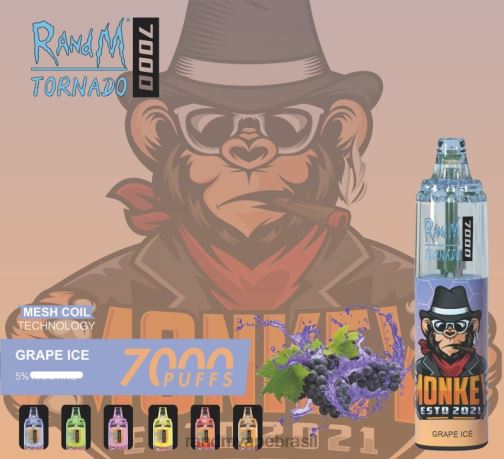 RandM Tornado Valor - RandM Tornado Dispositivo vape de controle de fluxo de ar 7000 1 unidade 464N8173 gelo de uva