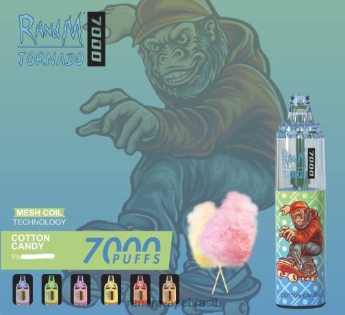 RandM Vape Brasil - RandM Tornado Dispositivo vape de controle de fluxo de ar 7000 1 unidade 464N8181 algodão doce