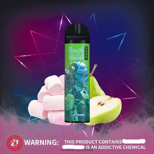 RandM Vape Brasil - RandM Tornado Dispositivo vape de controle de fluxo de ar 8000 1 unidade 464N8241 pêra de algodão