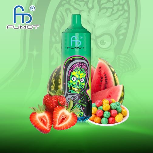 RandM Vape Brasil - Fumot RandM Tornado Dispositivo 9000 pro vape com bateria e display ejuice versão 1 464N8201 chiclete de melancia e morango